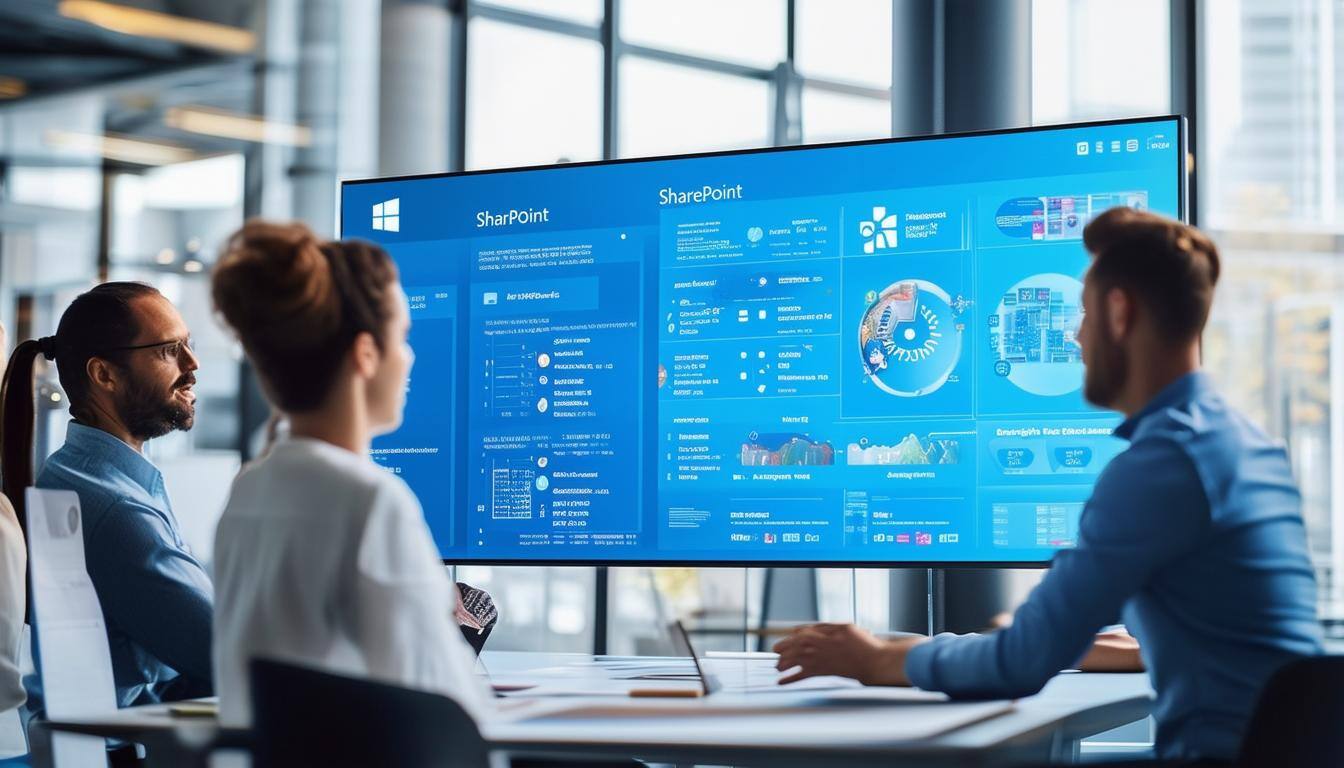 Team using SharePoint AI Builder to streamline business processes and boost efficiency with automated workflows and data insights.